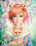 Diamond Painting Kitsune 22" x 28" (55.8cm x 70.7cm) / Square with 87 Colors including 2 ABs and 5 Fairy Dust Diamonds / 63,616