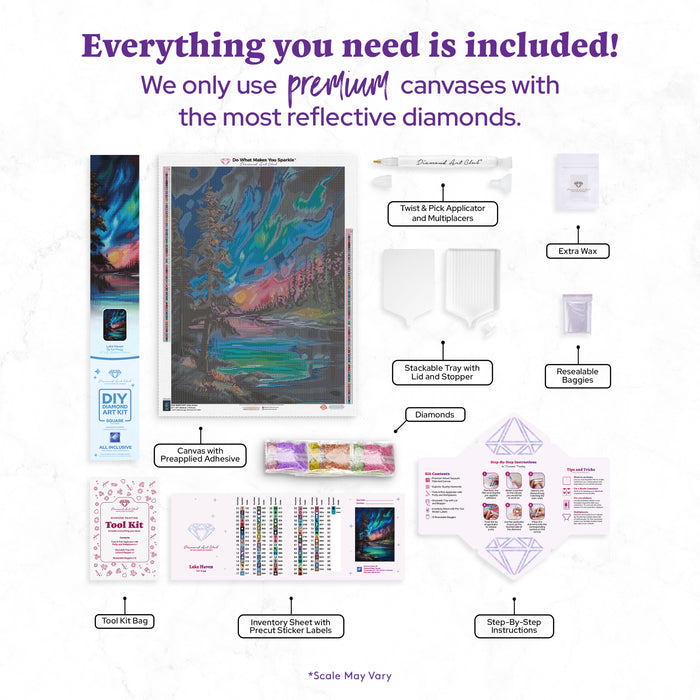 Diamond Painting Lake Haven 22" x 30" (55.8cm x 75.9cm) / Square with 86 Colors including 1 AB and 3 Fairy Dust Diamonds / 68,320