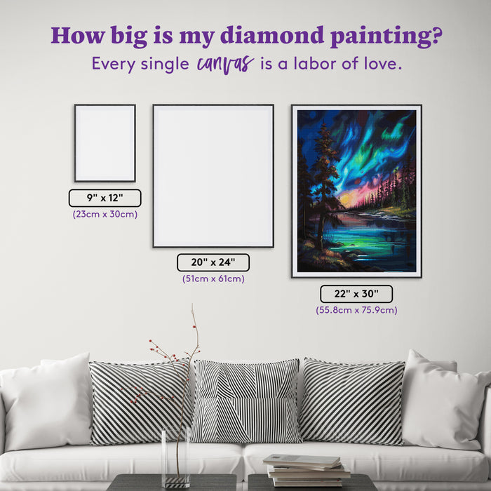 Diamond Painting Lake Haven 22" x 30" (55.8cm x 75.9cm) / Square with 86 Colors including 1 AB and 3 Fairy Dust Diamonds / 68,320