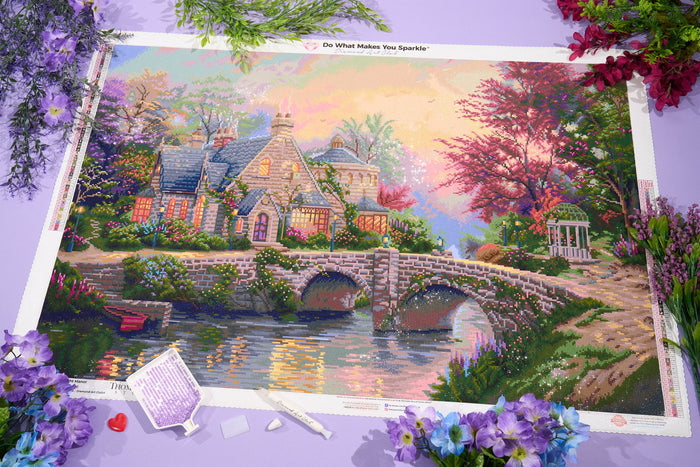 Diamond Painting Lamplight Manor 38.2" x 25.6" (96.8cm x 65cm) / Square With 61 Colors Including 3 ABs and 5 Fairy Dust Diamonds / 101,529