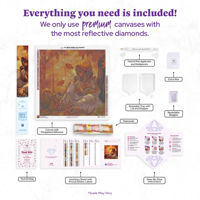 Diamond Painting Leaf 25.6" x 25.6" (65cm x 65cm) / Square with 60 Colors including 1 AB and 4 Fairy Dust Diamonds / 68,121