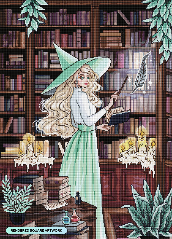 Diamond Painting Levitating Spell 27.6" x 38.2" (70cm x 97cm) / Square with 51 Colors including 1 Iridescent Diamond and 4 Fairy Dust Diamonds / 109,309