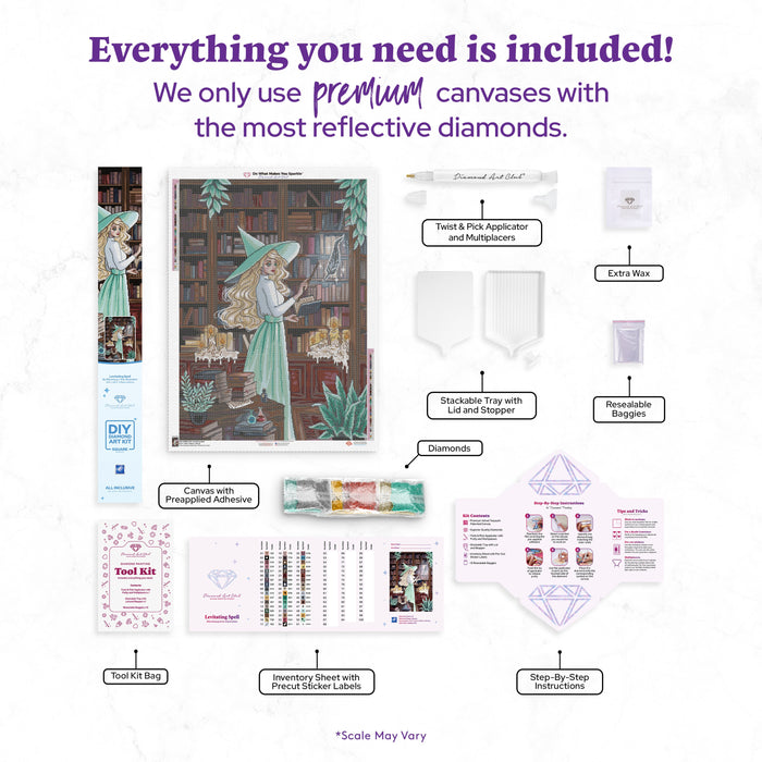 Diamond Painting Levitating Spell 27.6" x 38.2" (70cm x 97cm) / Square with 51 Colors including 1 Iridescent Diamond and 4 Fairy Dust Diamonds / 109,309
