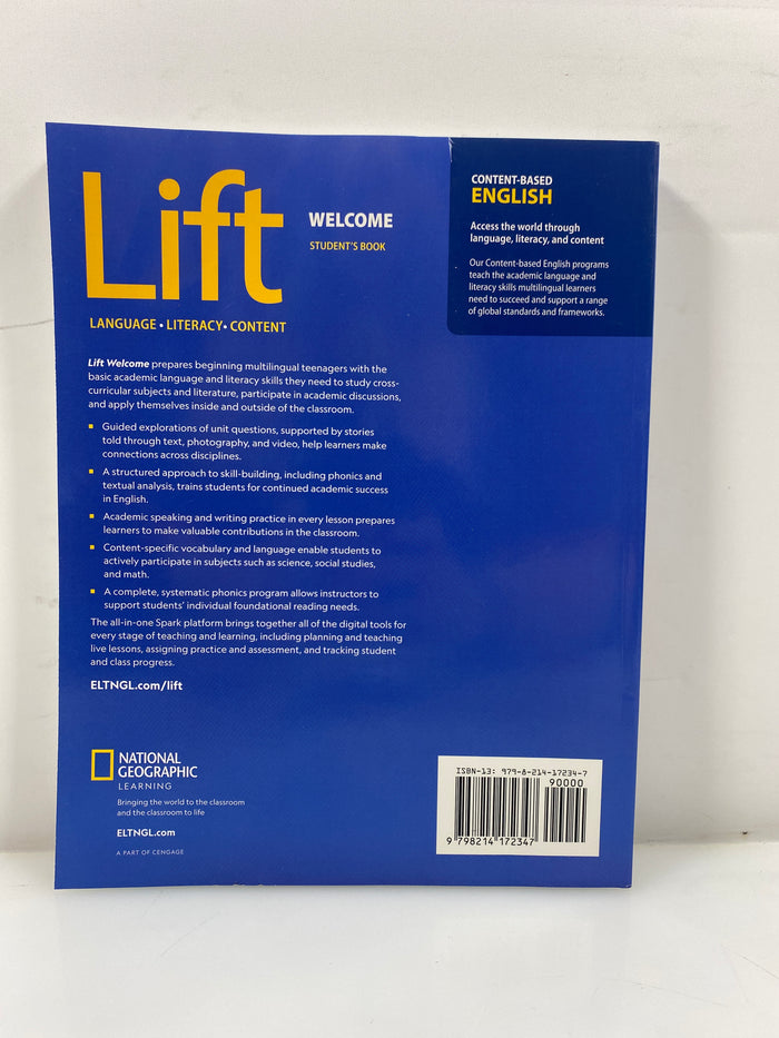 Lift Welcome Student Book National Geographic Learning 2025 SC