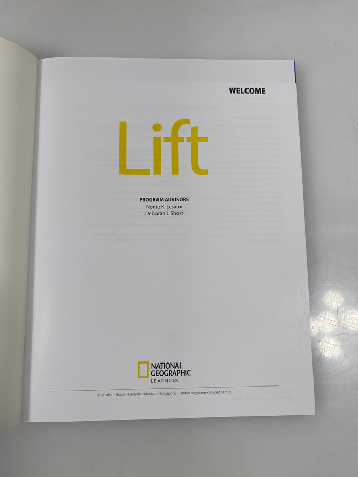 Lift Welcome Student Book National Geographic Learning 2025 SC