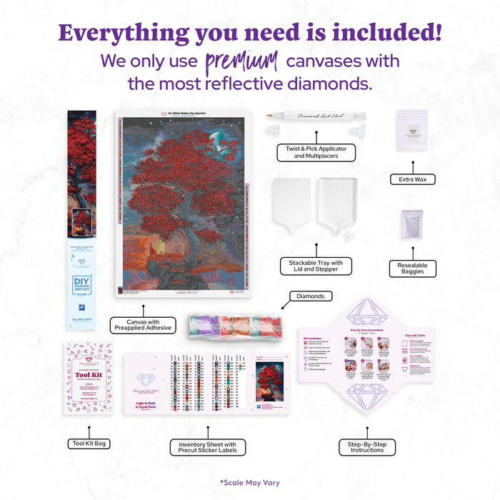 Diamond Painting Light & Dark in Equal Parts 25.6" x 36.2" (65cm x 91.8cm) / Square With 87 Colors Including 1 AB and 1 Frosted Diamond and 2 Fairy Dust Diamonds / 96,309