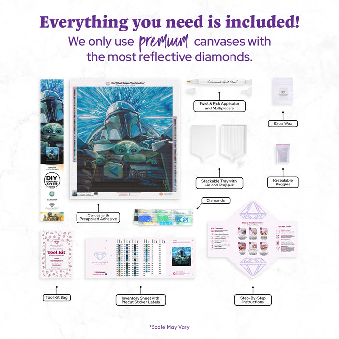 Diamond Painting Lightspeed 22" x 24" (55.6cm x 60.8cm) / Round with 66 Colors including 2 ABs and 1 Frosted Diamond and 3 Fairy Dust Diamonds / 44,642
