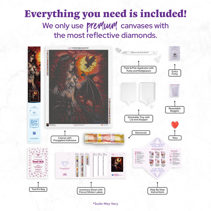 Diamond Painting Lilith 25.6" x 31.9" (65cm x 81cm) / Square with 42 Colors including 3 ABs and 1 Iridescent Diamond / 84,825