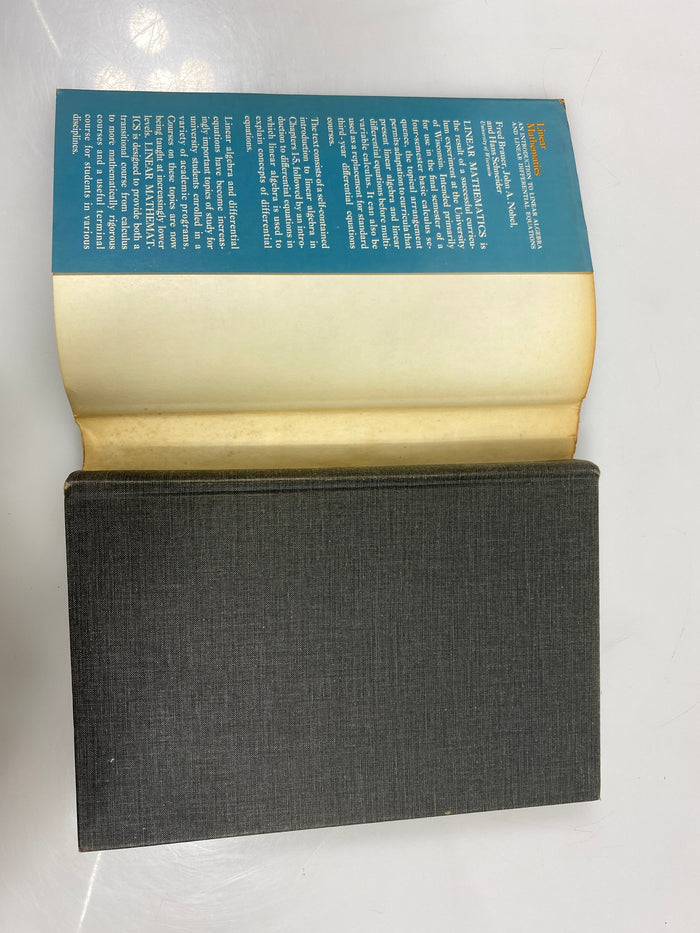 Linear Mathematics: an Introduction by Brauer/Nohel/Schneider 1970 HCDJ