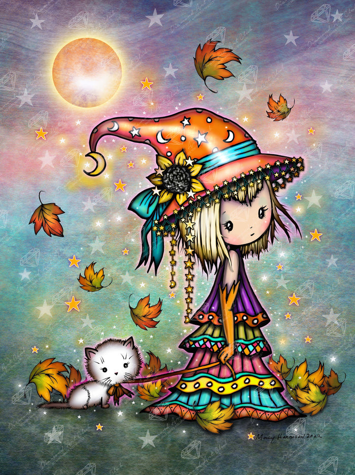 Diamond Painting Little Wanderer 25.6" x 34.3" (65cm x 86.9cm) / Square with 73 Colors including 2 ABs and 4 Fairy Dust Diamonds / 91,089