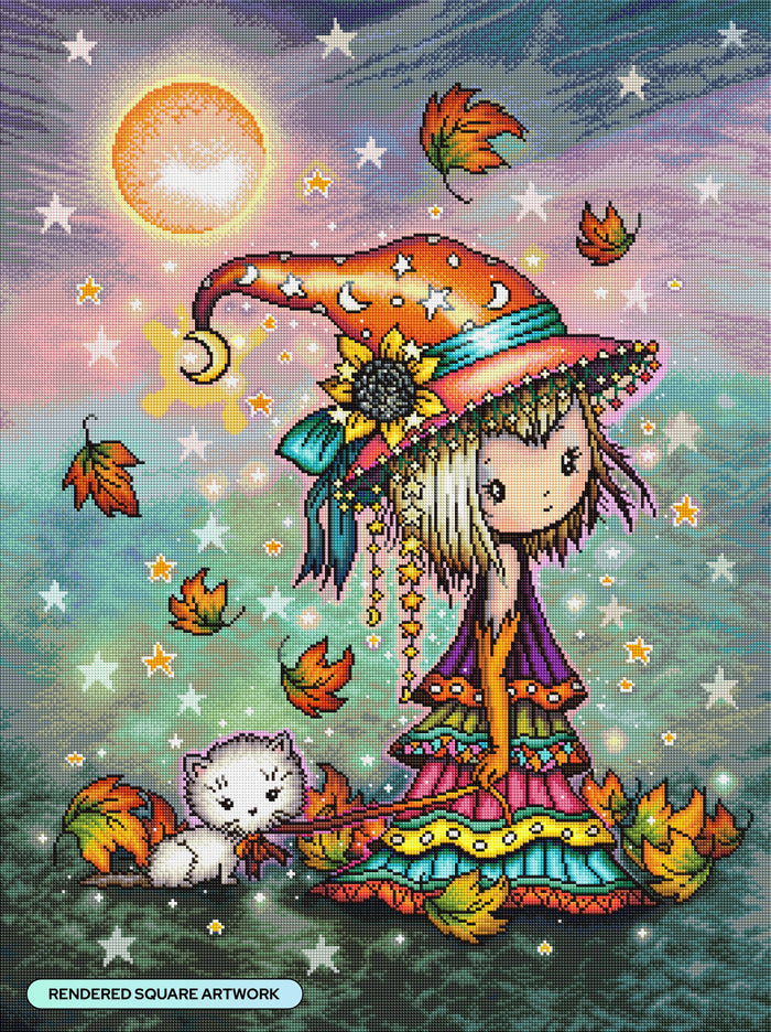 Diamond Painting Little Wanderer 25.6" x 34.3" (65cm x 86.9cm) / Square with 73 Colors including 2 ABs and 4 Fairy Dust Diamonds / 91,089