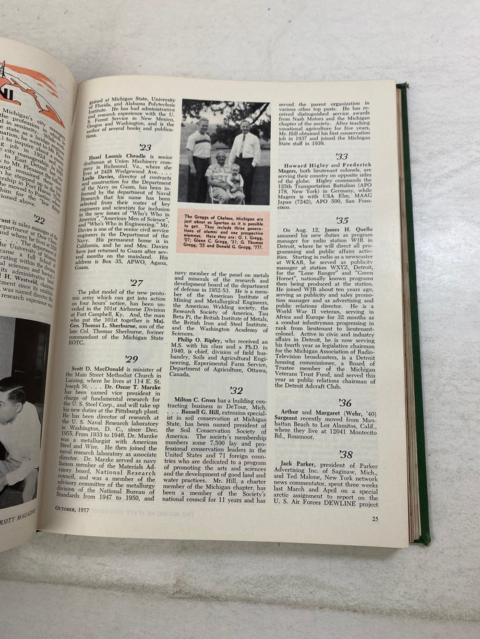 Lot of 10 MSU University Magazine Bound 1957-1958