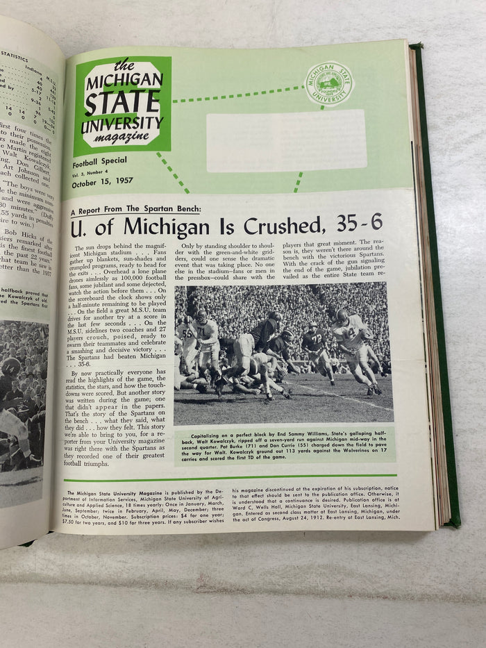 Lot of 10 MSU University Magazine Bound 1957-1958