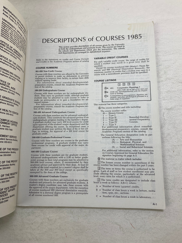 Lot of 2 MSU Coursebooks 1984-1985