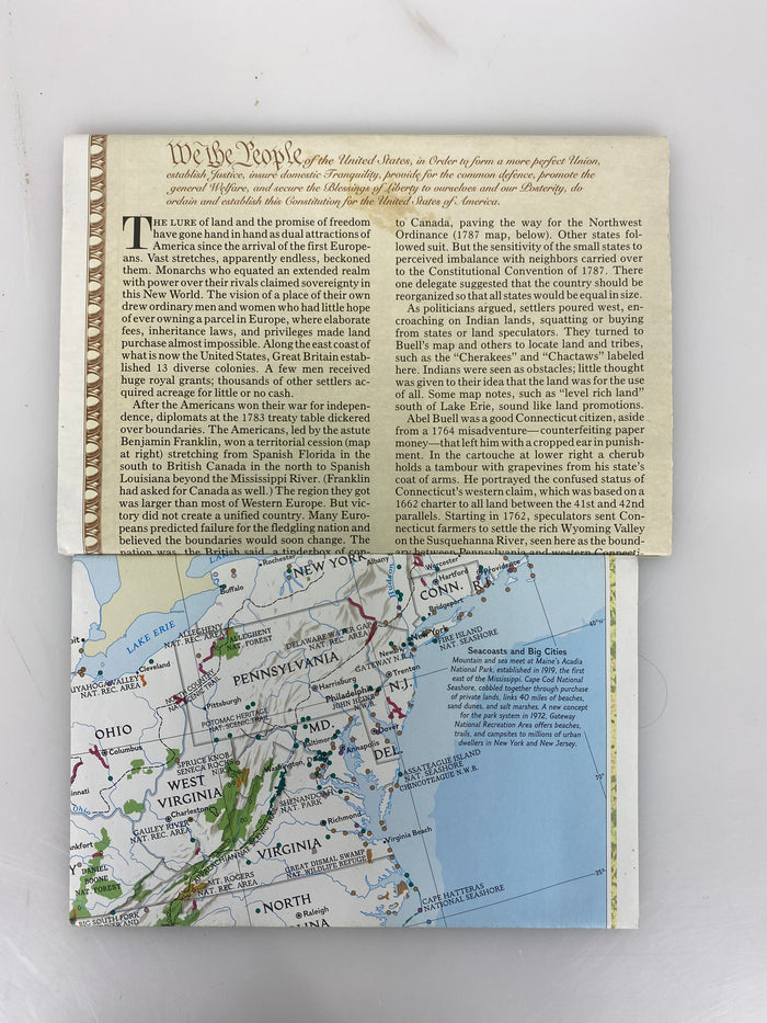 Lot of 2 Nat Geo United States Maps 1987-1996