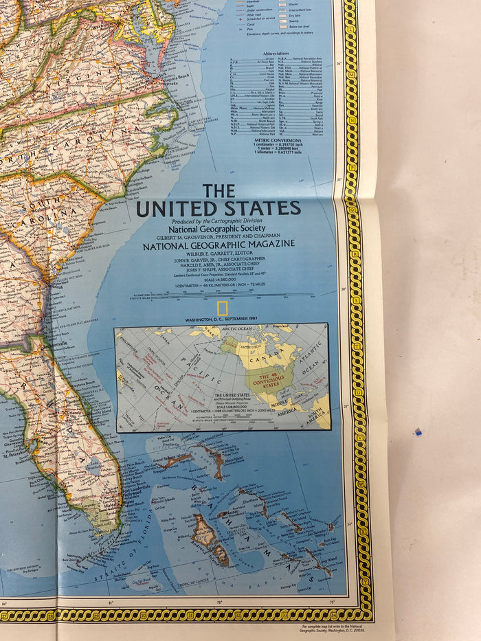 Lot of 2 Nat Geo United States Maps 1987-1996