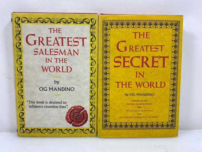 Lot of 2: OG Mandino The Greatest Secrets/Salesman in the World 1968-72 HCDJ