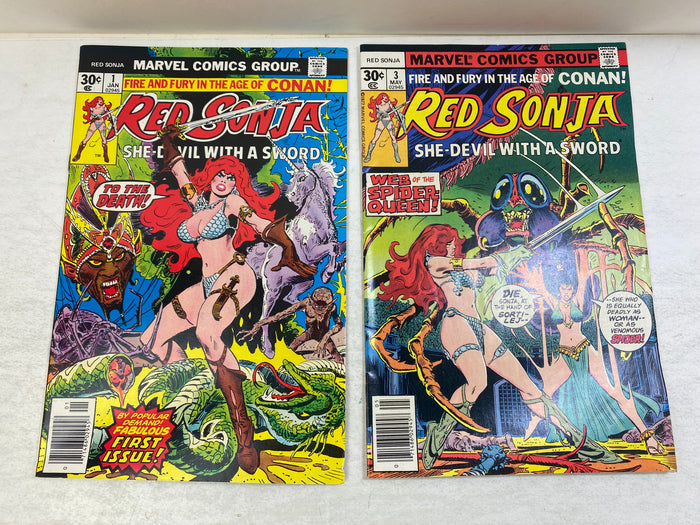 Lot of 2 Red Sonja Marvel Comics 1976