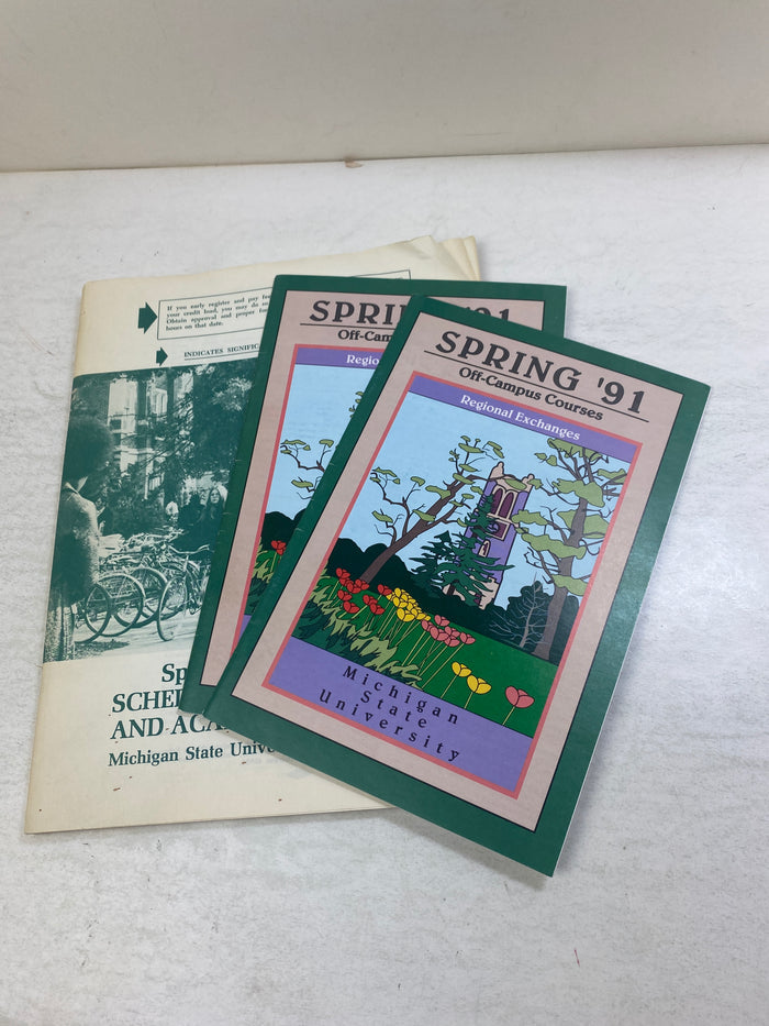 Lot of 3 Vintage Michigan State MSU Catalogs 1982, 1991