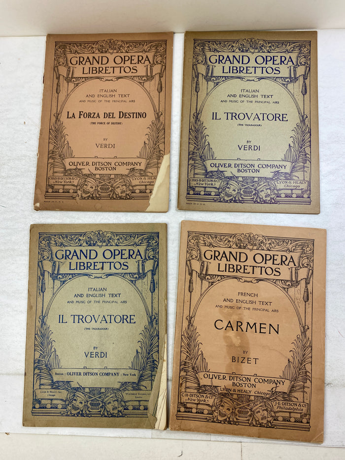 Lot of 4 Vintage Opera Programs Oliver Ditson Co Boston