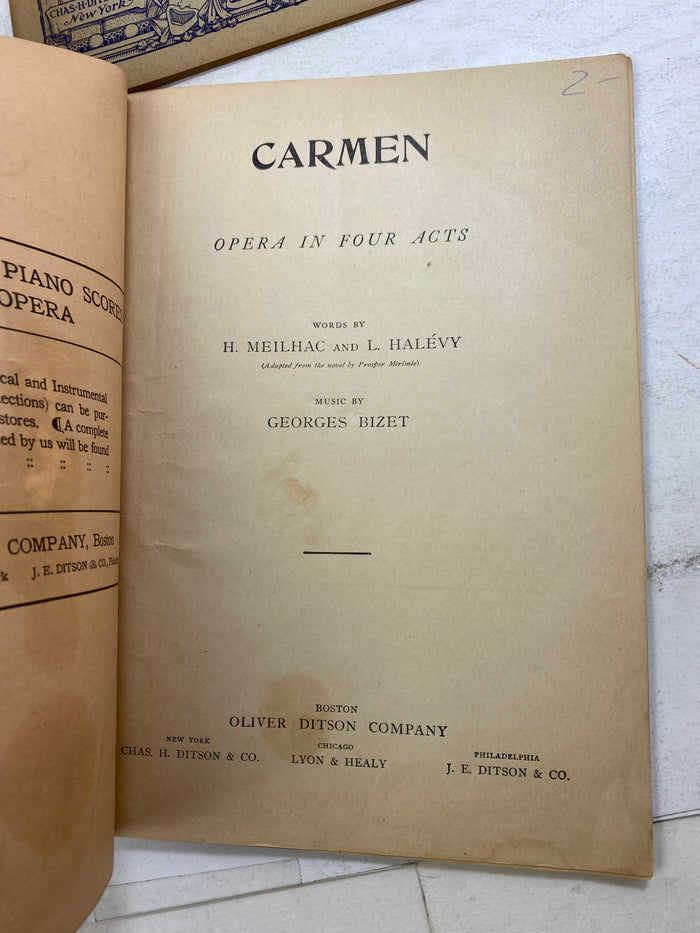 Lot of 4 Vintage Opera Programs Oliver Ditson Co Boston