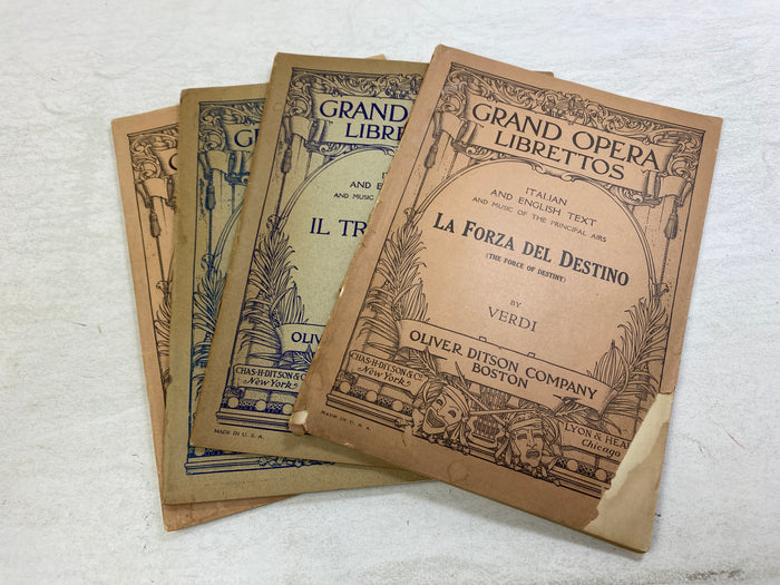 Lot of 4 Vintage Opera Programs Oliver Ditson Co Boston