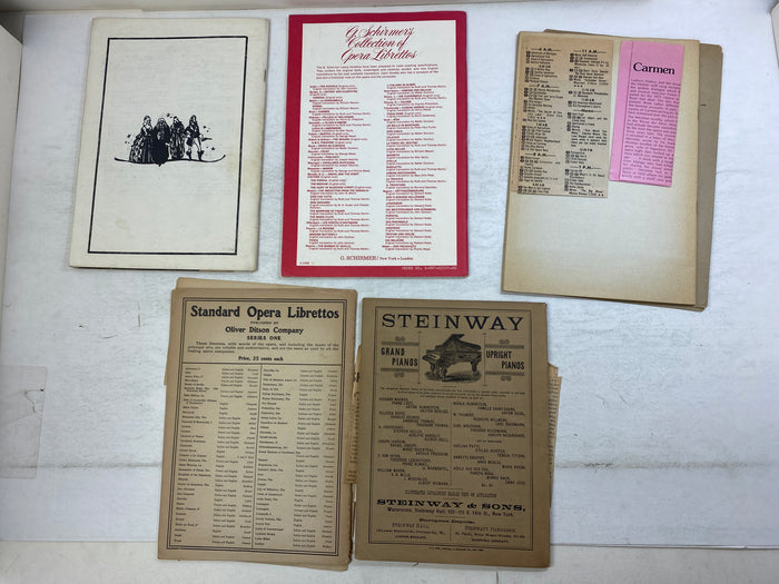 Lot of 5 Vintage Opera Programs Carmen w/ ephemera