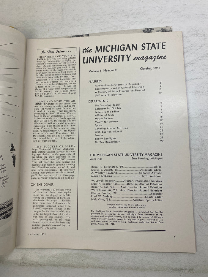 Lot of 6 Michigan State MSU Magazine 1955-1956