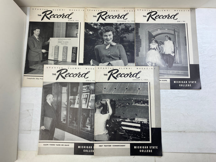 Lot of 7 MSU Alumni Record Magazines 1950-1954