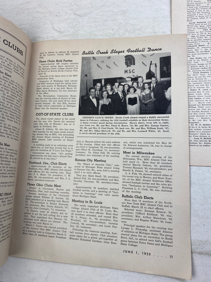 Lot of 7 MSU Alumni Record Magazines 1950-1954