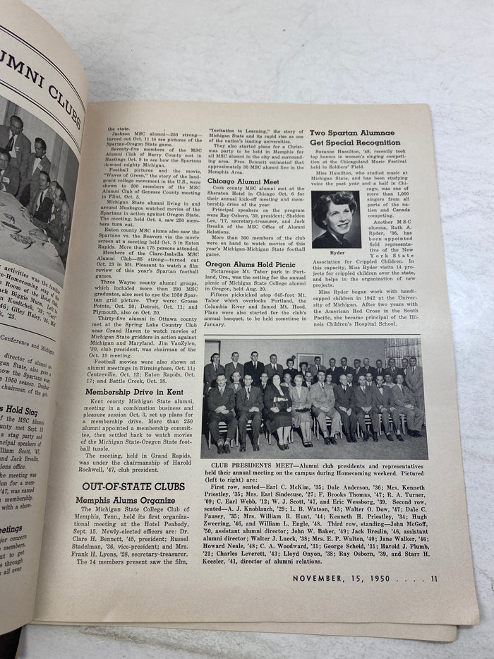Lot of 7 MSU Alumni Record Magazines 1950-1954