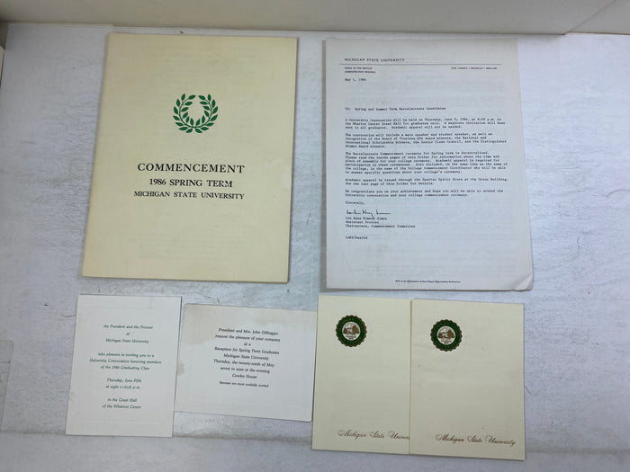 Lot of MSU Commencement Ephemera 1986