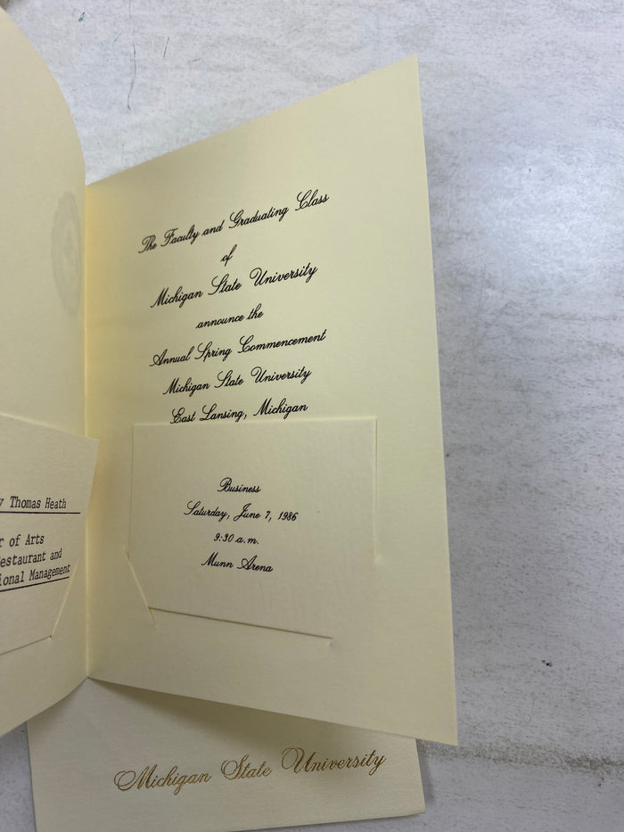 Lot of MSU Commencement Ephemera 1986