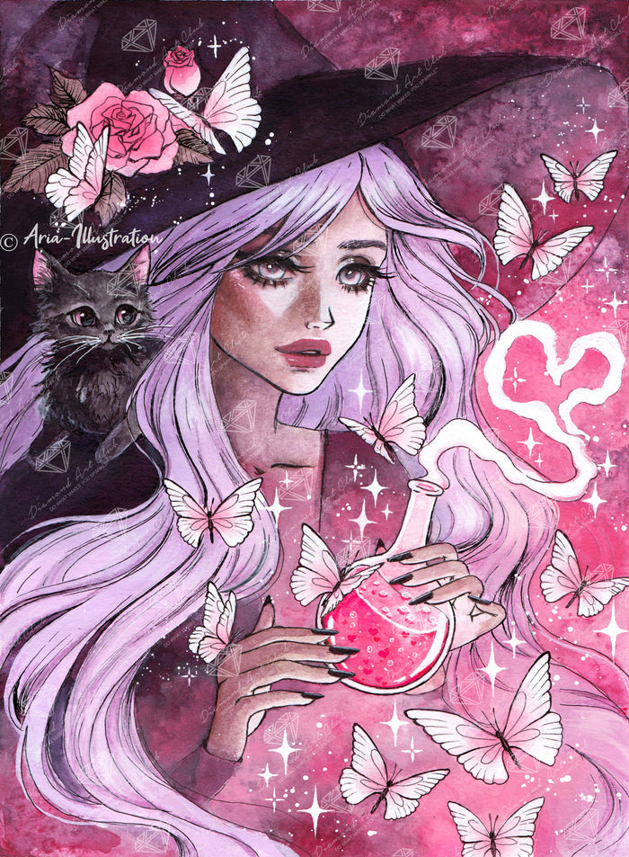 Diamond Painting Love Potion 22" x 30" (55.8cm x 75.9cm) / Square with 49 Colors including 2 ABs and 3 Fairy Dust Diamonds / 68,320