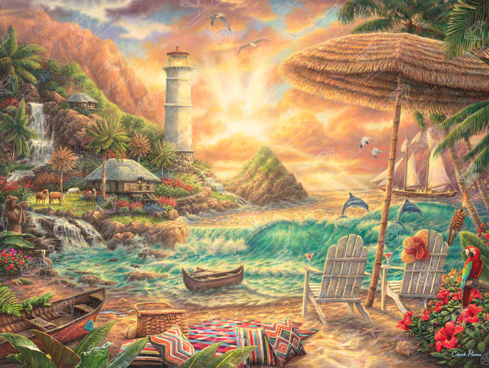 Diamond Painting Love the Beach 36.6" x 27.6" (92.8cm x 69.9cm) / Square With 88 Colors Including 2 ABs and 6 Fairy Dust Diamonds / 104,813