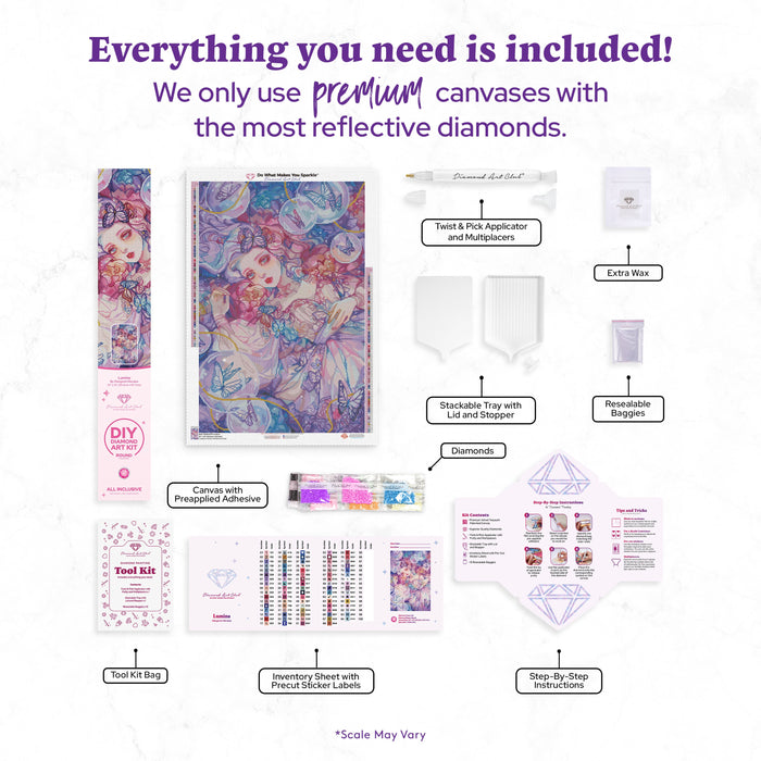Diamond Painting Lumina 22" x 33" (55.6cm x 83.7cm) / Round with 84 Colors including 1 AB and 1 Electro Diamond and 4 Fairy Dust Diamonds / 61,408