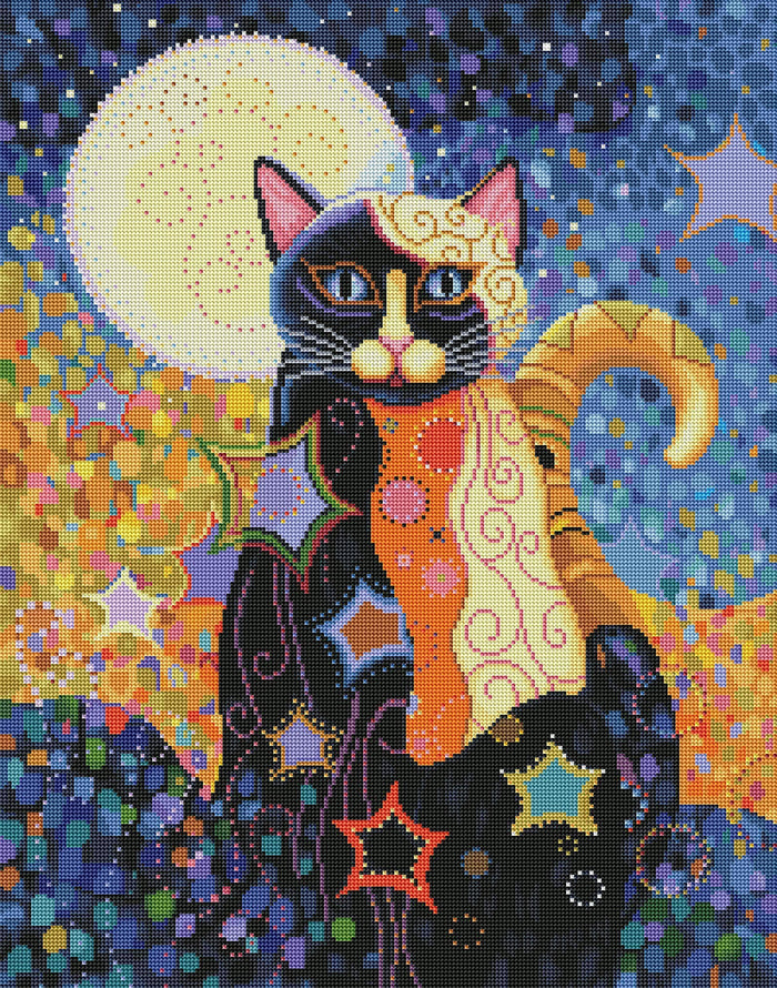Diamond Painting Luna 22" x 28″ (56cm x 71cm) / Round with 54 Colors including 3 ABs / 50,348