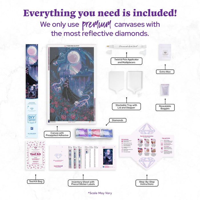 Diamond Painting Lyra's Farewell 27.6" x 46.1" (69.9cm x 116.7cm) / Square with 55 Colors including 2 ABs and 1 Frosted Diamond and 2 Fairy Dust Diamonds / 131,789