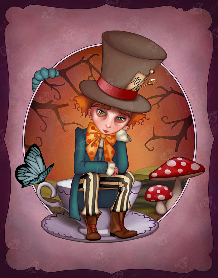Diamond Painting Mad Hatter 22" x 28" (56cm x 71cm) / Square with 51 Colors including 4 ABs / 62,101
