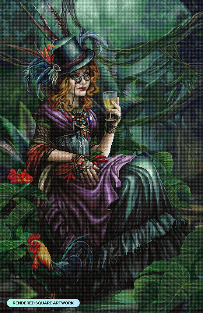 Diamond Painting Madam Brigitte 25.6" x 39.4" (65cm x 99.8cm) / Square with 92 Colors including 2 ABs and 1 Iridescent Diamond and 3 Fairy Dust Diamonds / 104,661