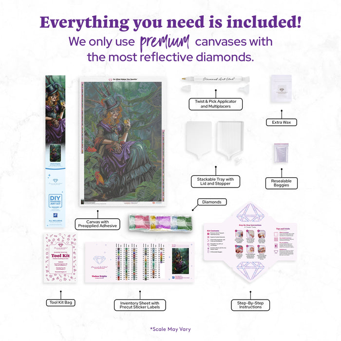 Diamond Painting Madam Brigitte 25.6" x 39.4" (65cm x 99.8cm) / Square with 92 Colors including 2 ABs and 1 Iridescent Diamond and 3 Fairy Dust Diamonds / 104,661
