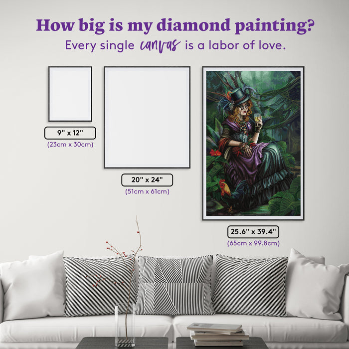 Diamond Painting Madam Brigitte 25.6" x 39.4" (65cm x 99.8cm) / Square with 92 Colors including 2 ABs and 1 Iridescent Diamond and 3 Fairy Dust Diamonds / 104,661