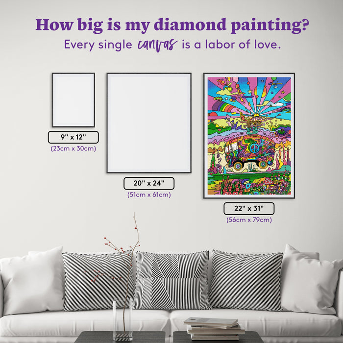 Diamond Painting Magic Bus 22" x 31" (56cm x 79cm) / Square with 46 Colors including 4 ABs / 70,784