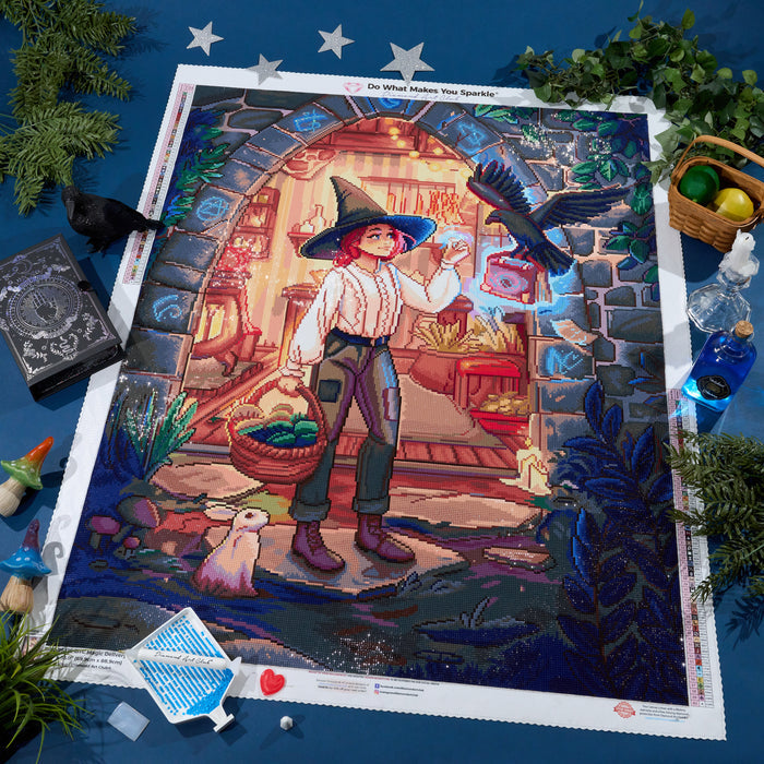 Diamond Painting Magic Delivery 27.6" x 35" (69.9cm x 88.9cm) / Square with 60 Colors including 2 Iridescent Diamonds and 6 Fairy Dust Diamonds / 100,317