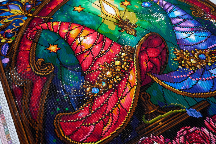 Diamond Painting Magic Hats 25.6" x 61.4" (65cm x 155.8cm) / Square With 88 Colors Including 3 ABs and 2 Special Diamonds and 9 Fairy Dust Diamonds / 163,386