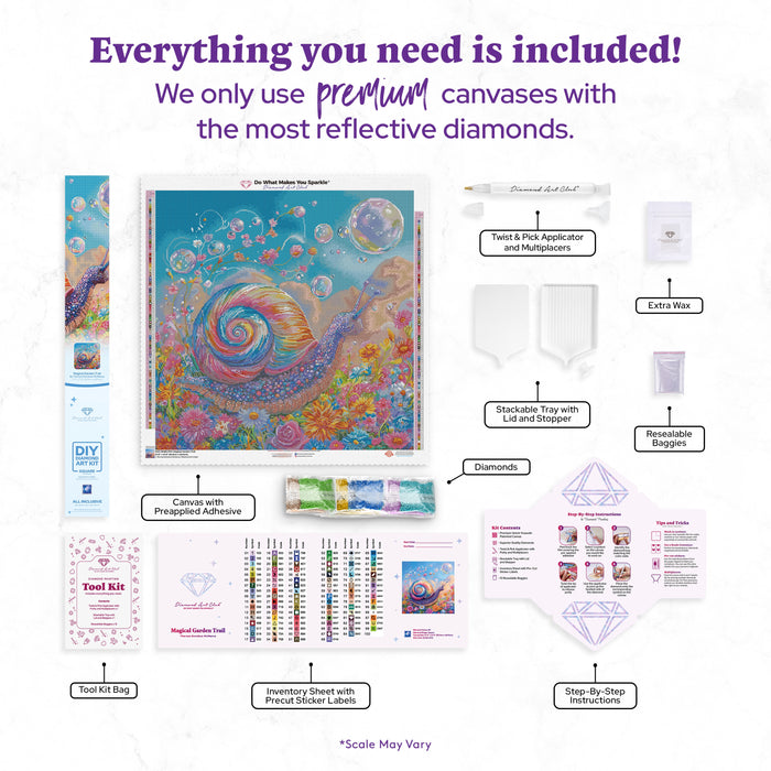 Diamond Painting Magical Garden Trail 27.6" x 27.6" (69.9cm x 69.9cm) / Square with 99 Colors including 5 ABs and 3 Fairy Dust Diamonds / 78,961
