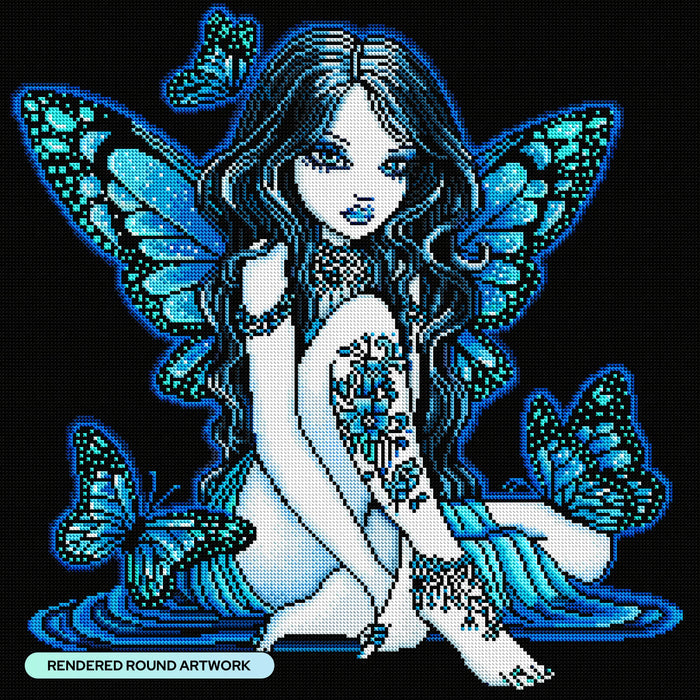 Diamond Painting Maia 22" x 22" (55.6cm x 55.6cm) / Round with 23 Colors including 1 Iridescent Diamond and 2 Fairy Dust Diamonds / 40,804