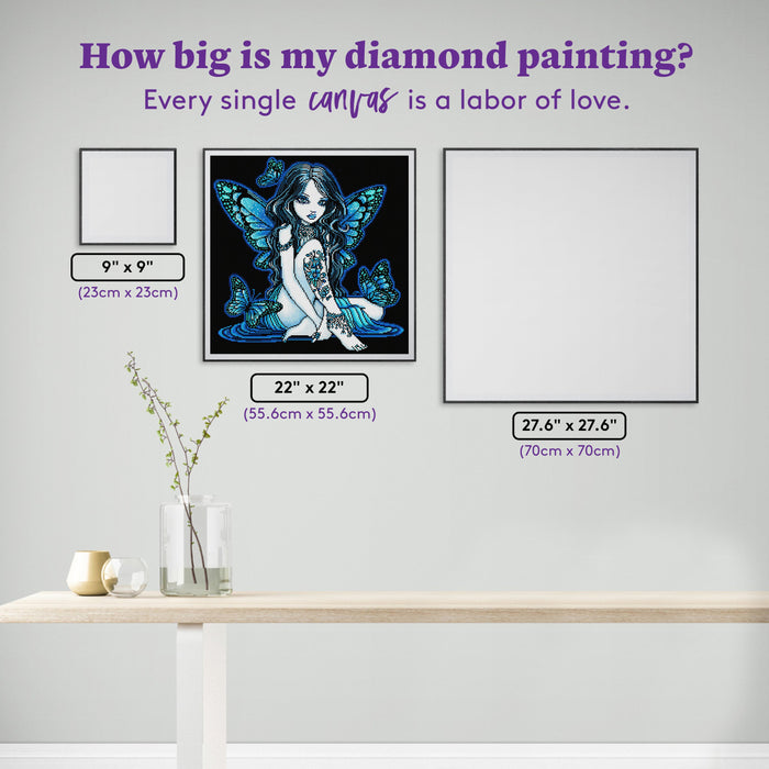 Diamond Painting Maia 22" x 22" (55.6cm x 55.6cm) / Round with 23 Colors including 1 Iridescent Diamond and 2 Fairy Dust Diamonds / 40,804