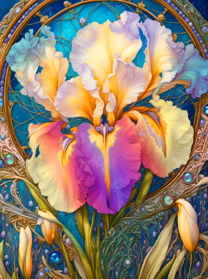 Diamond Painting Majestic Iris 25.6" x 34.3" (65cm x 86.9cm) / Square With 89 Colors Including 3 ABs and 4 Fairy Dust Diamonds / 91,089
