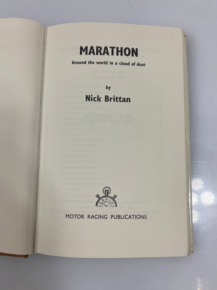 Marathon by Nick Brittan 1969 Motor Racing Publications HCDJ